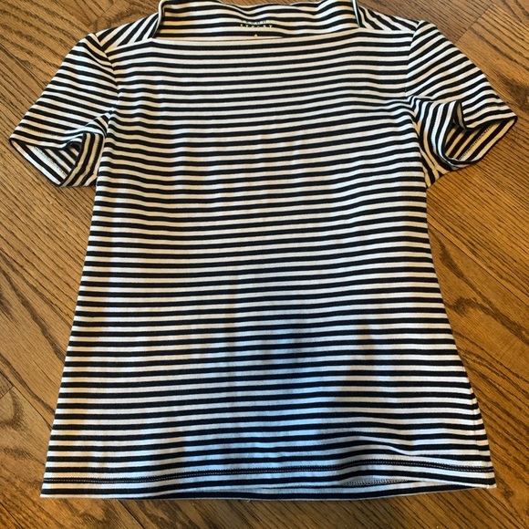 Kate Spade Broome Street Striped White Black Short Sleeve boatneck top - Picture 1 of 2